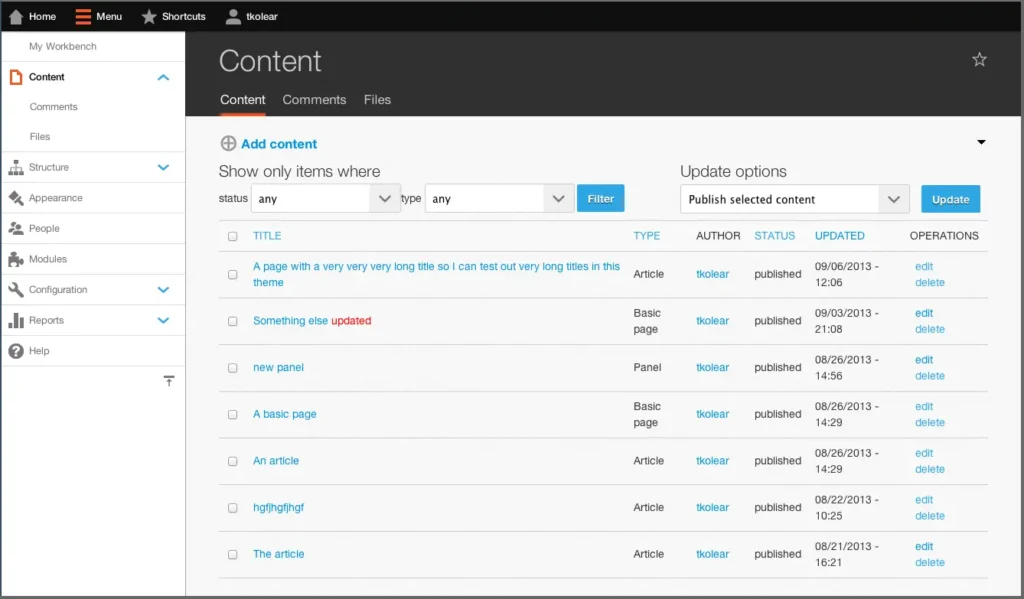 Drupal CMS for building complex websites